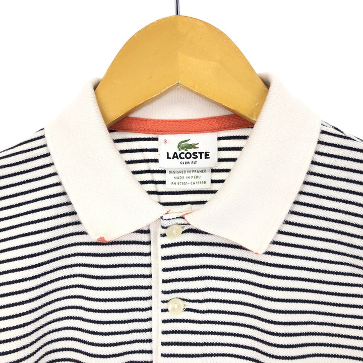 Lacoste LACOSTE SLIM FIT French design long sleeve striped polo shirt size 3 men's size S / eaa432502