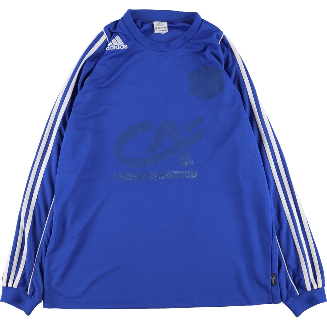 00'S Adidas CLIMALITE Long Sleeve Soccer Jersey Game Shirt Men's L polyester blue type Vintage Second Hand
