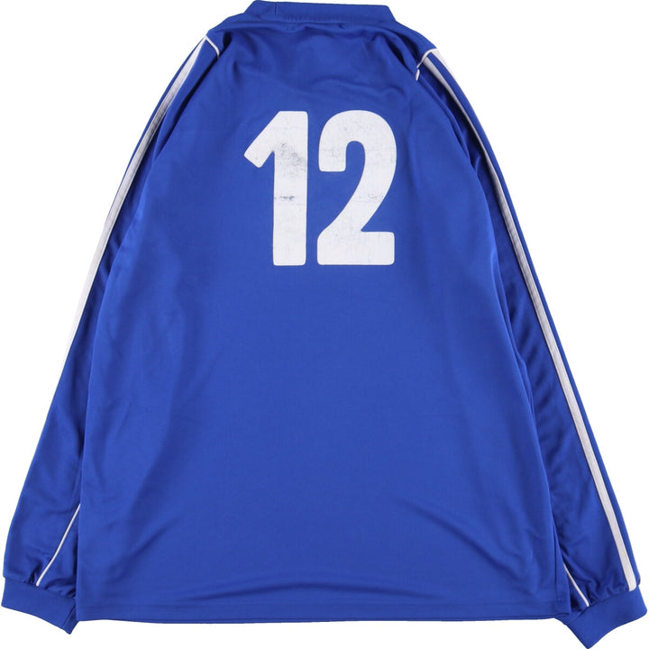 00'S Adidas CLIMALITE Long Sleeve Soccer Jersey Game Shirt Men's L polyester blue type Vintage Second Hand