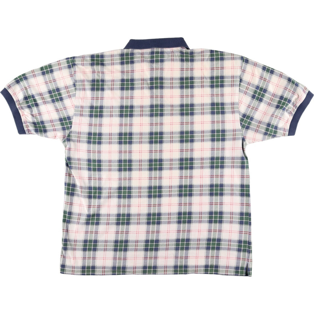 90s~ Tommy Hilfiger short sleeve check polo shirt men's XL size vintage / eaa432560