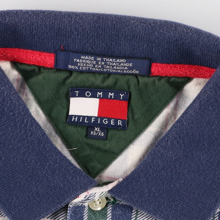 90s~ Tommy Hilfiger short sleeve check polo shirt men's XL size vintage / eaa432560