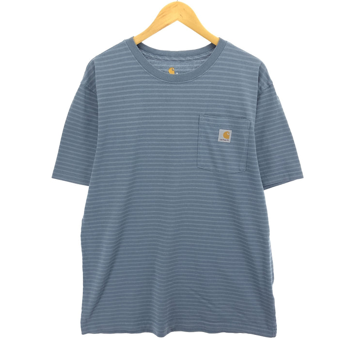 Carhartt ORIGINAL FIT Border Pattern Short Sleeve One Point Logo Pocket T-Shirt Men's M size / eaa432629