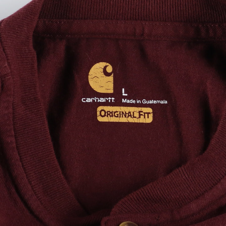 Carhartt ORIGINAL FIT Henley neck short sleeve one point logo pocket T-shirt Men's L size / eaa432778