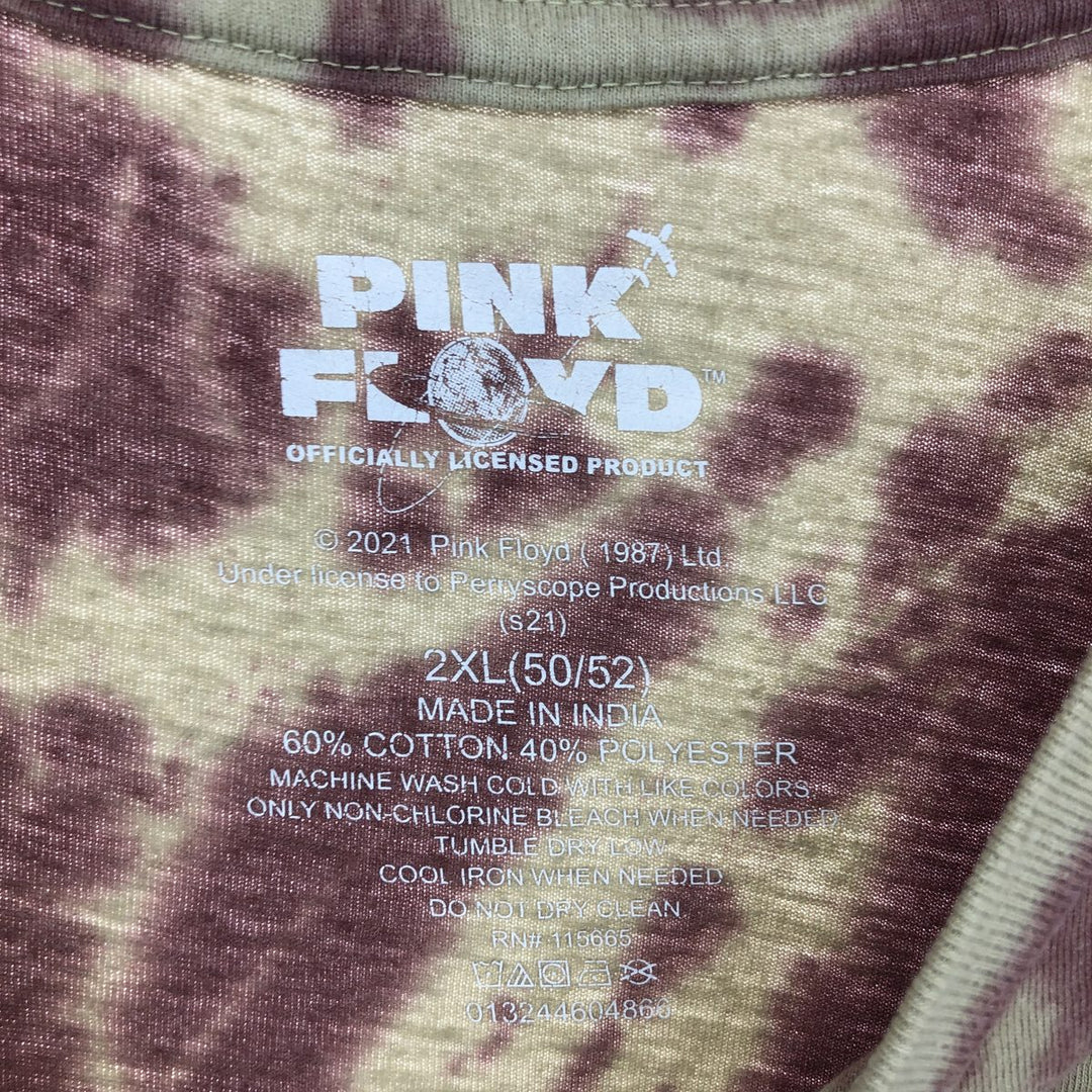 PINK FLOYD Pink Floyd Tie-dye Pattern Band T-shirt Band T Men's XXL / eaa432782