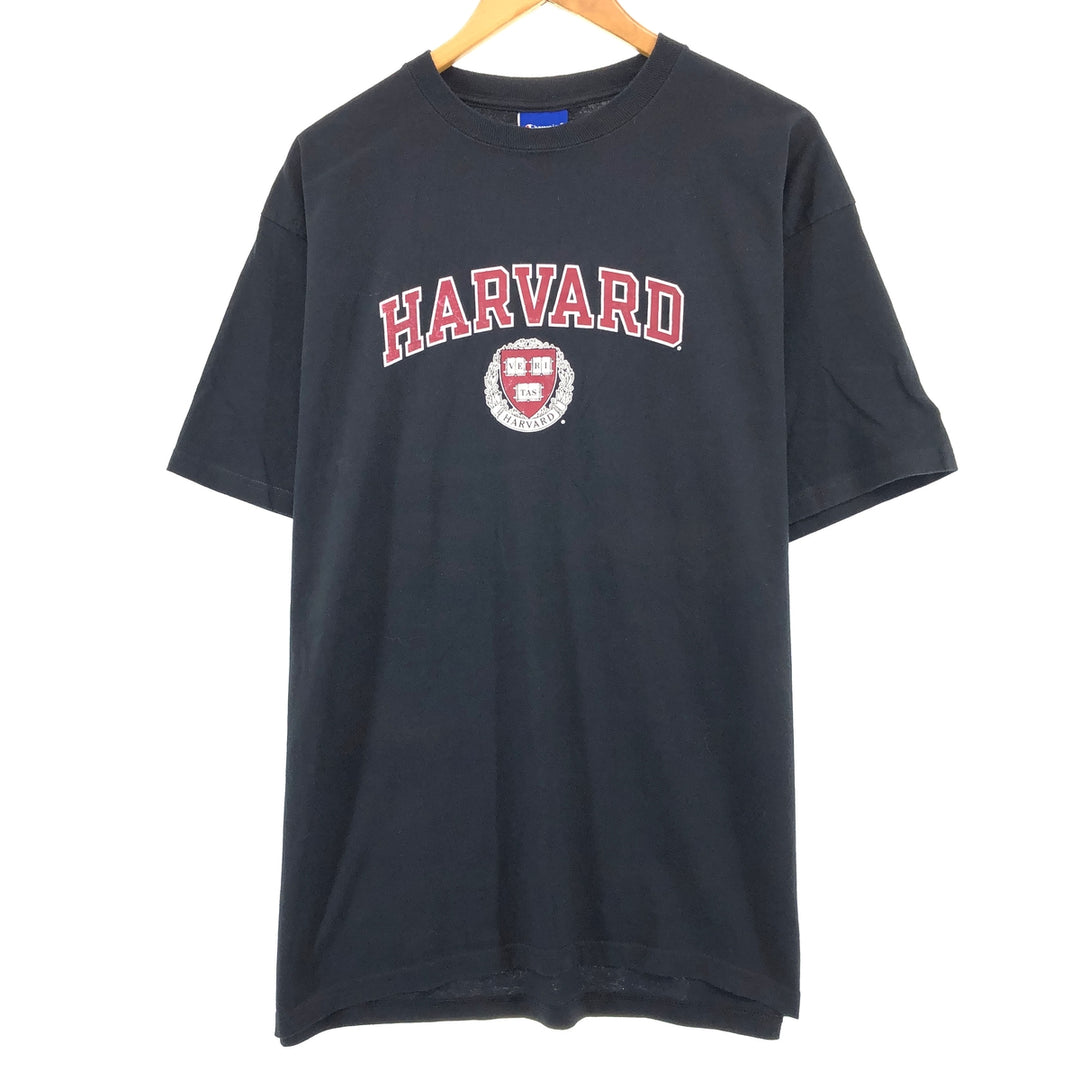Champion Authentic Athletic Apparel Harvard University College T-shirt Men's XL cotton black type Vintage Second Hand