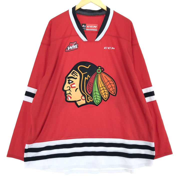 Big size CCM NHL CHICAGO BLACKHAWKS replica uniform game shirt hockey shirt made in Canada men's XXXL /eaa432846