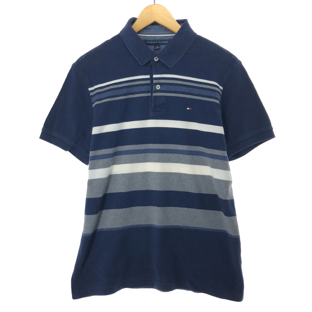 Tommy Hilfiger TOMMY HILFIGER CUSTOM FIT short sleeve striped polo shirt men's L /eaa432936