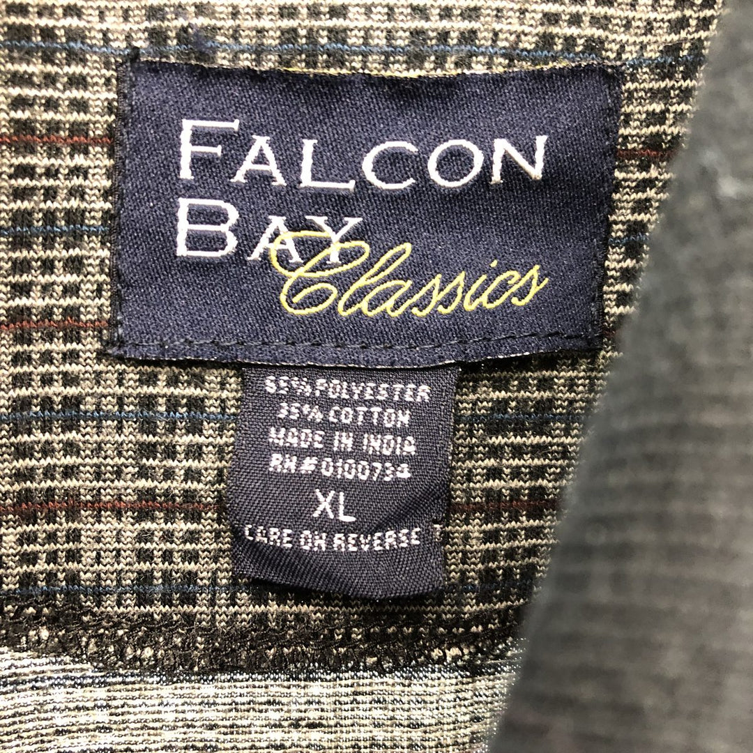 FALCON BAY Long Sleeve Check Polo Shirt Men's XL Size /eaa432975