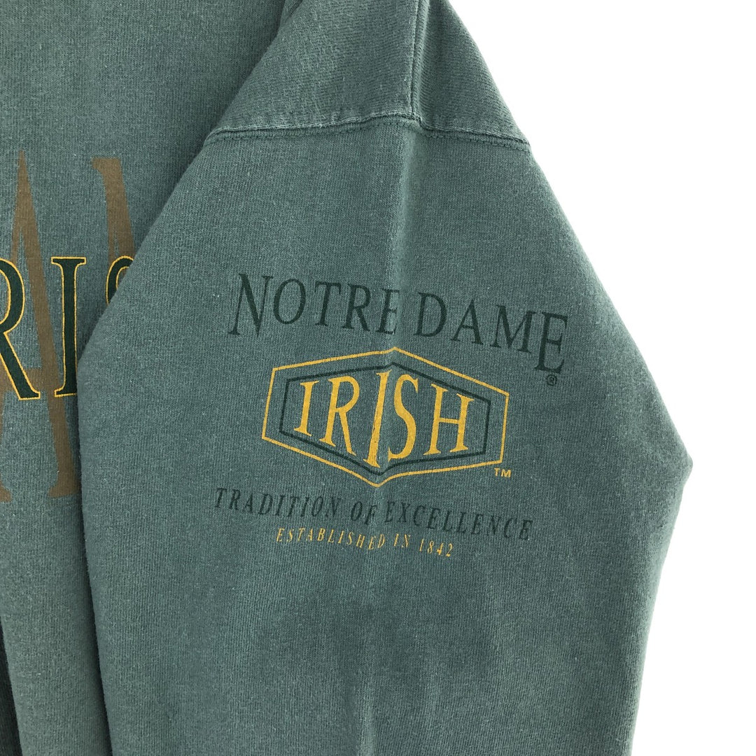 90'S NOTRE DAME University of Notre Dame FIGHTIN' IRISH Long Sleeve T-Shirt, Made in USA, Men's L Size, Vintage /eaa432992