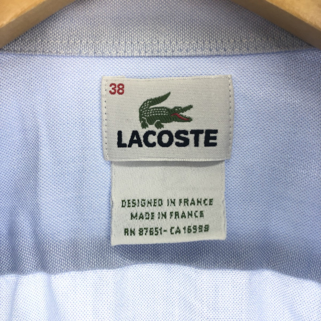 90'S Lacoste LACOSTE French-designed long-sleeved button-down shirt, made in France, size 38, men's M /eaa433037