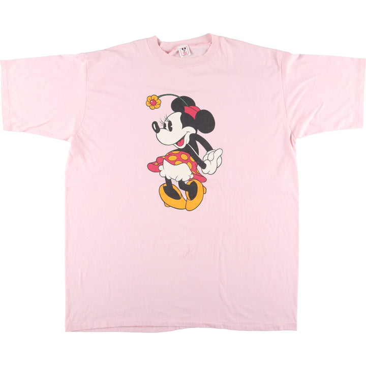 Big size 90'S DISNEY WEAR MINNIE MOUSE Minnie Mouse character print T-shirt made in USA Free size /eaa433067