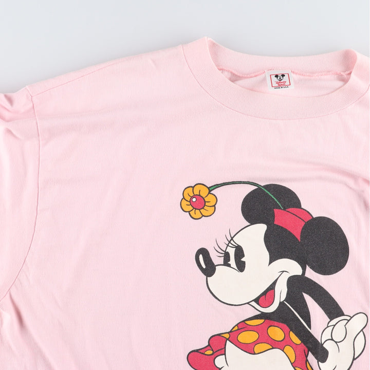 Big size 90'S DISNEY WEAR MINNIE MOUSE Minnie Mouse character print T-shirt made in USA Free size /eaa433067