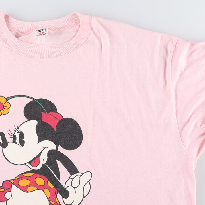 Big size 90'S DISNEY WEAR MINNIE MOUSE Minnie Mouse character print T-shirt made in USA Free size /eaa433067