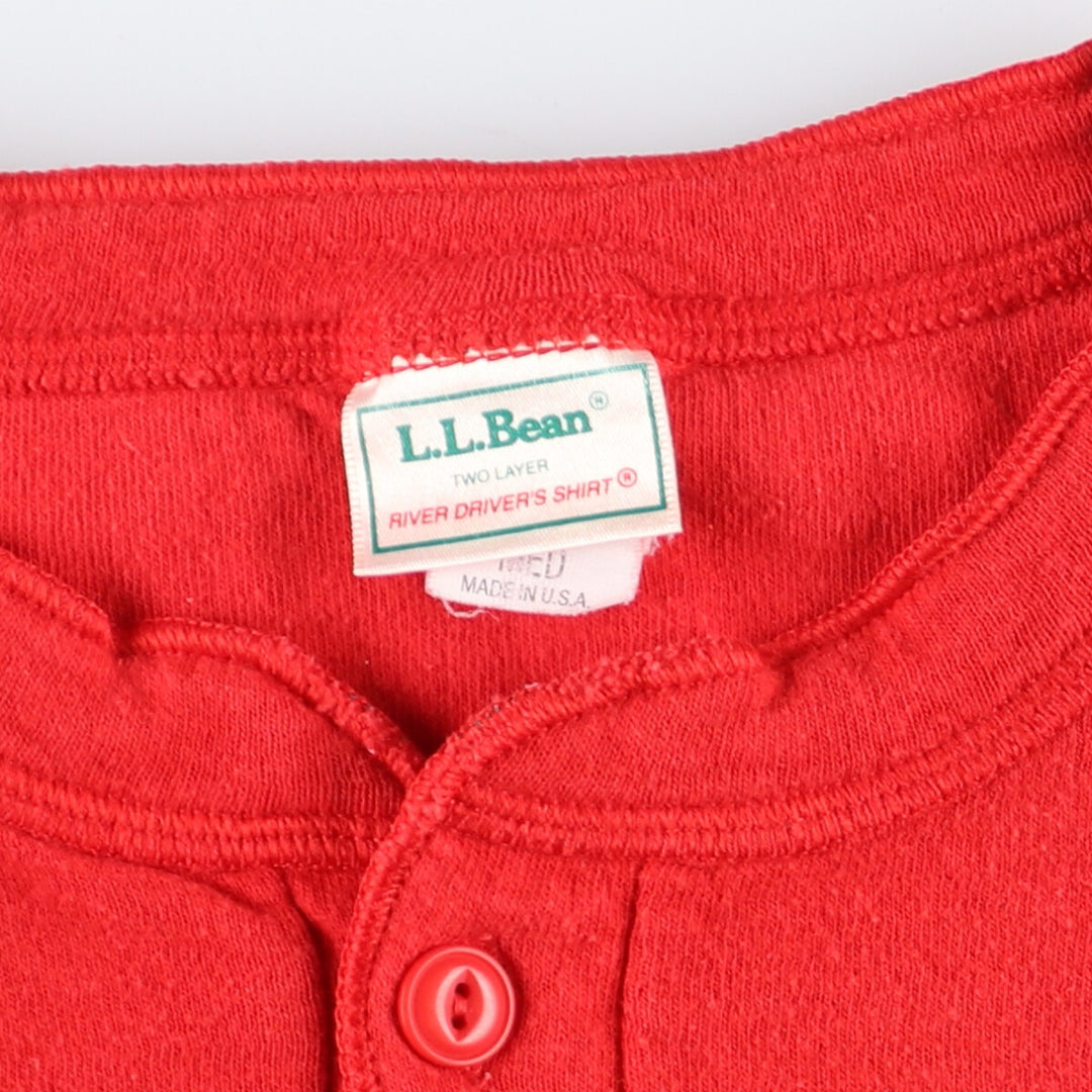 ~90'S LLBean Henley neck long T-shirt, long T, made in USA, men's M, vintage /eaa433136
