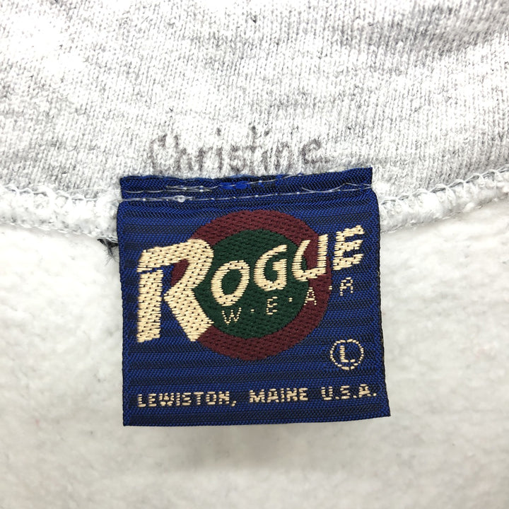 90'S ROGUE WEAR Reverse Weave College Sweatshirt Trainer Made in USA Men's L Vintage /eaa433219