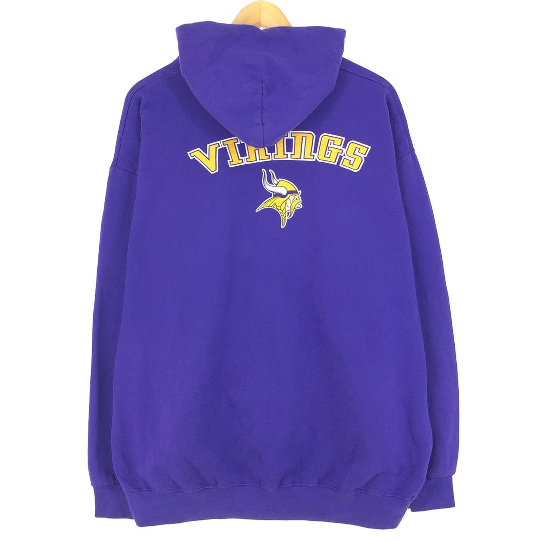 TEAM NFL Minnesota Vikings Double-sided Print Character Sweatshirt Full Zip Hoodie Men's XL Vintage /eaa433265