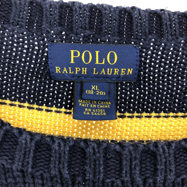 Ralph Lauren POLO RALPH LAUREN Striped Pattern Cotton Knit Sweater Women's XL /eaa433293