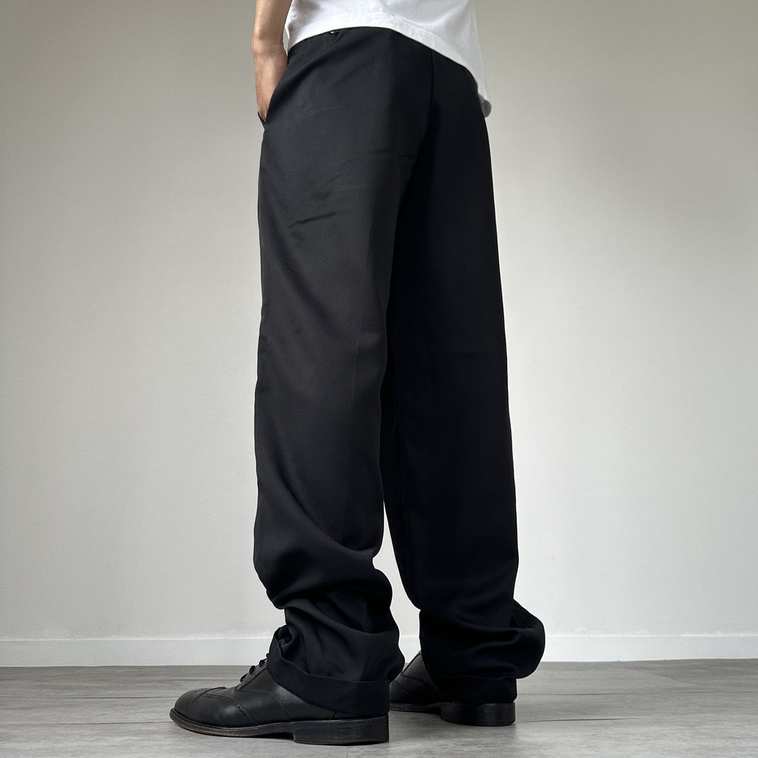 CLAIBORNE Two-pleat slacks pants for men, size w32 polyester black type Vintage Second Hand