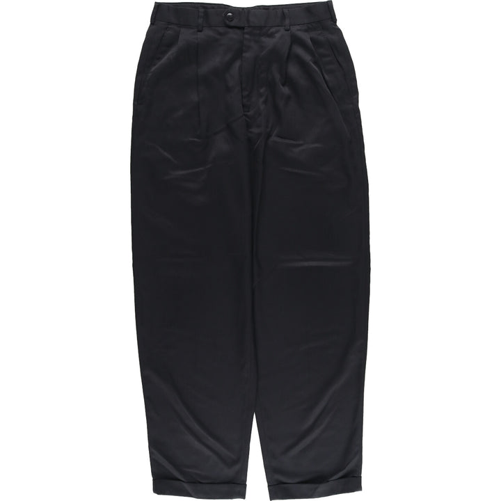 CLAIBORNE Two-pleat slacks pants for men, size w32 polyester black type Vintage Second Hand
