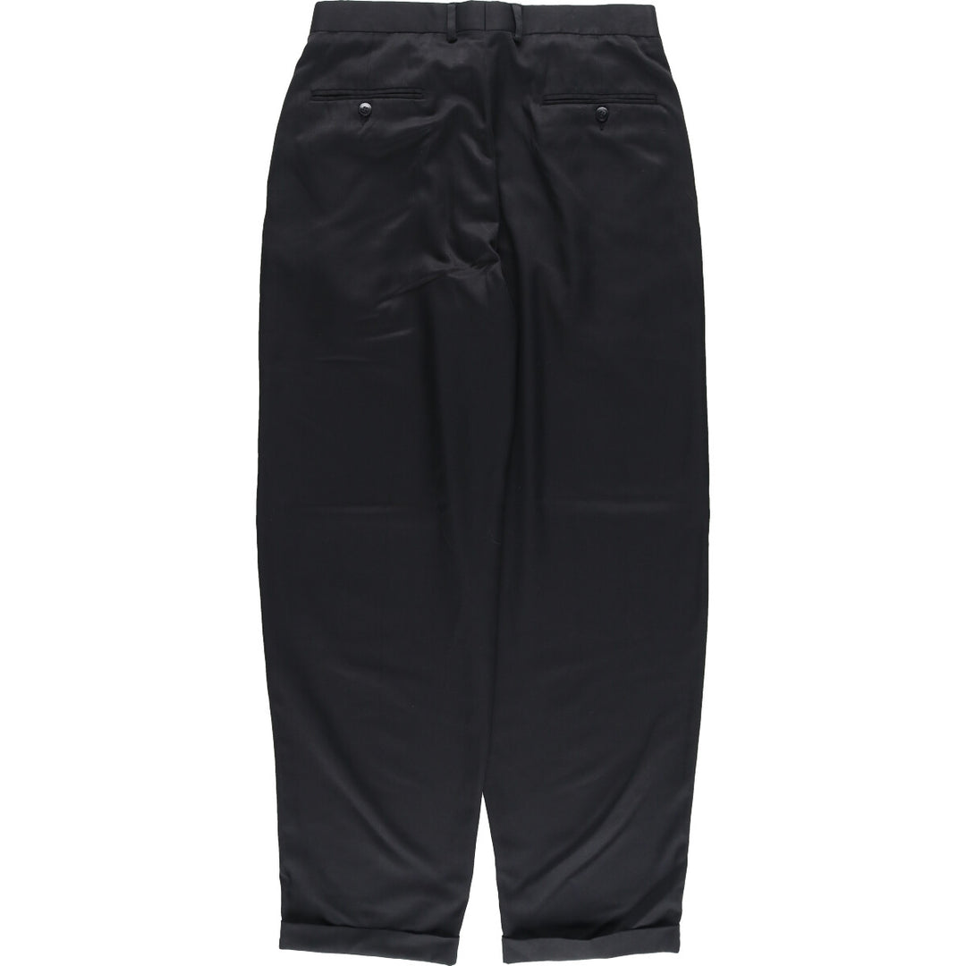 CLAIBORNE Two-pleat slacks pants for men, size w32 polyester black type Vintage Second Hand