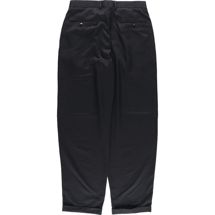 CLAIBORNE Two-pleat slacks pants for men, size w32 polyester black type Vintage Second Hand