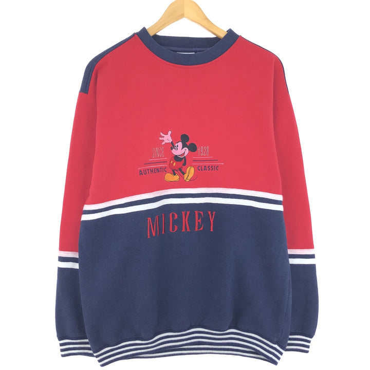 90'S MICKEY&CO. MICKEY MOUSE Mickey Mouse character sweatshirt, men's L, vintage /eaa433522