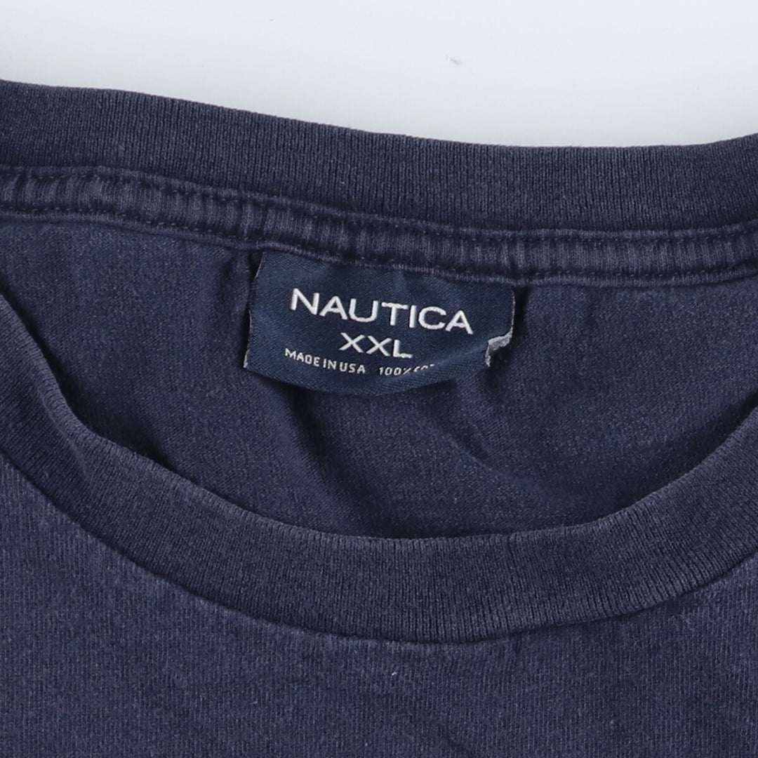 90'S NAUTICA Short Sleeve Logo T-Shirt Made in USA Men's XXL Vintage /eaa433615