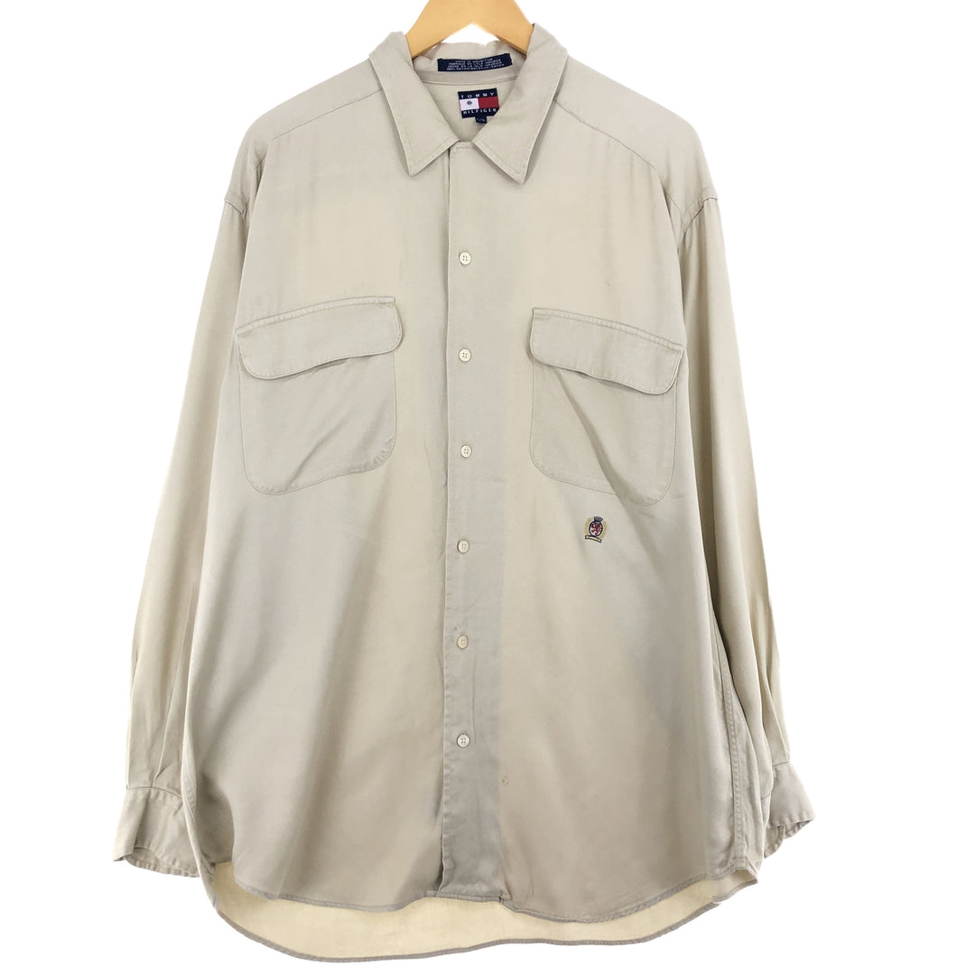 90'S Tommy Hilfiger Long Sleeve Rayon Shirt Men's L Vintage /eaa433693