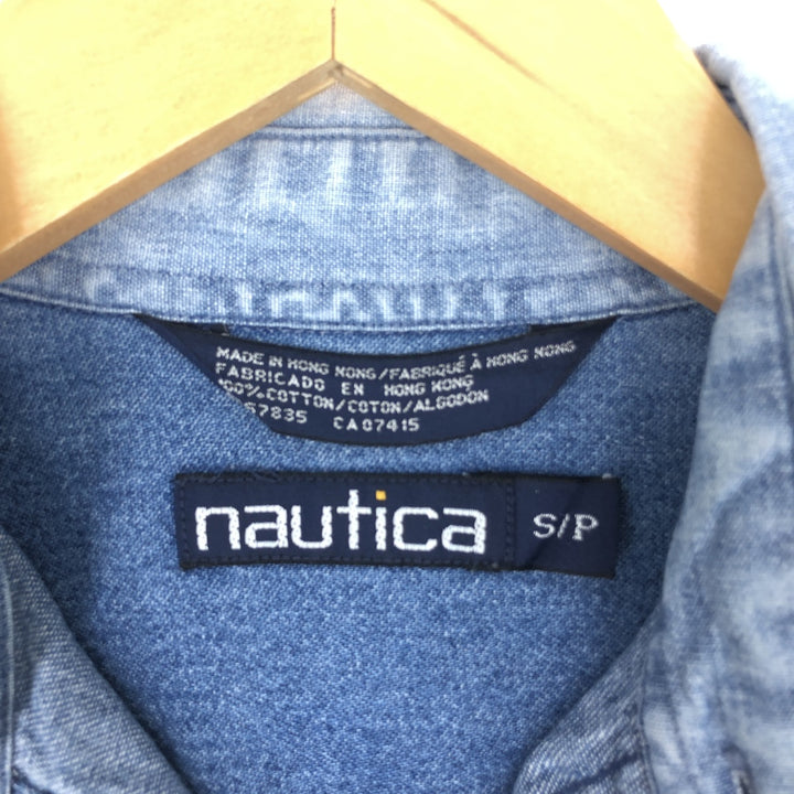 90'S NAUTICA Long Sleeve Button Down Denim Shirt Men's S Vintage /eaa433839