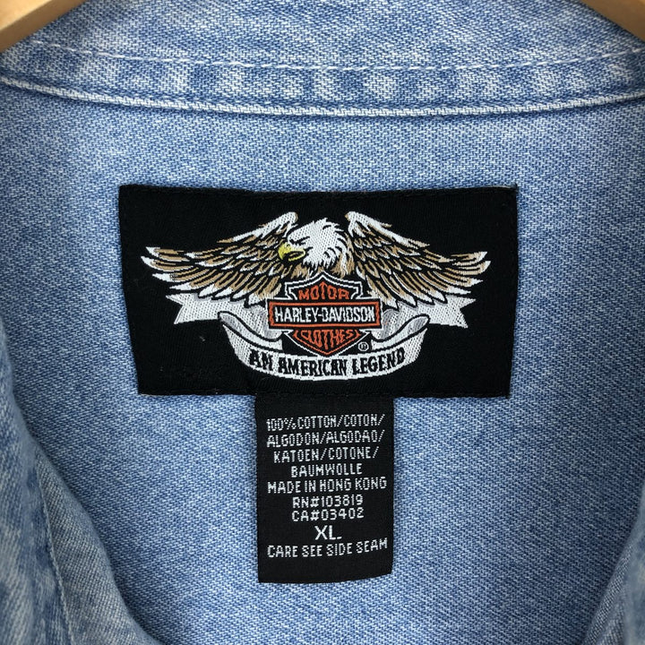 Harley-Davidson Long Sleeve Denim Shirt Men's XL /eaa433854