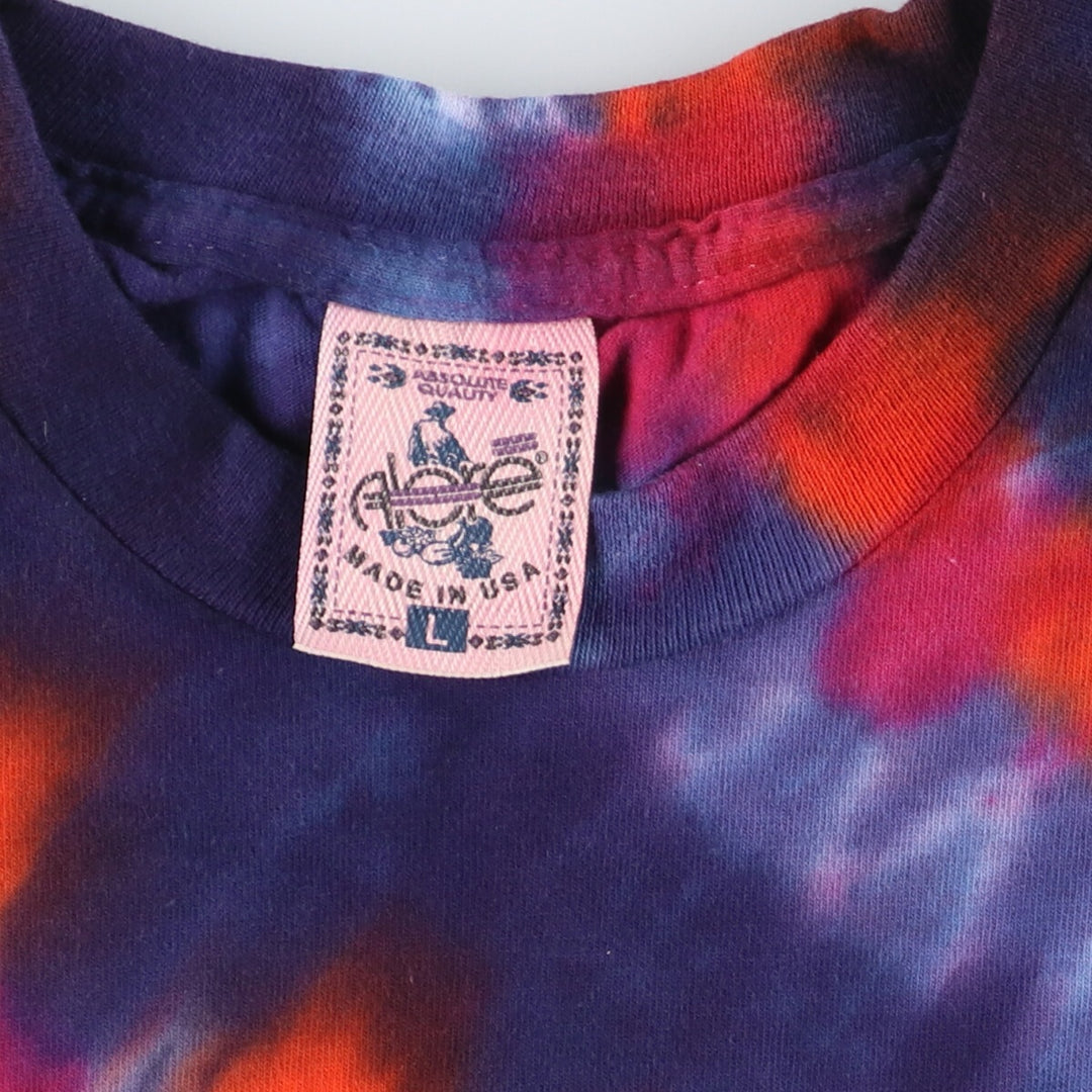 80s-90'S ALORE Jaws Crab Shack Tie-dye Pattern Peace Mark Print T-shirt Made in USA Men's L Vintage/eaa433913