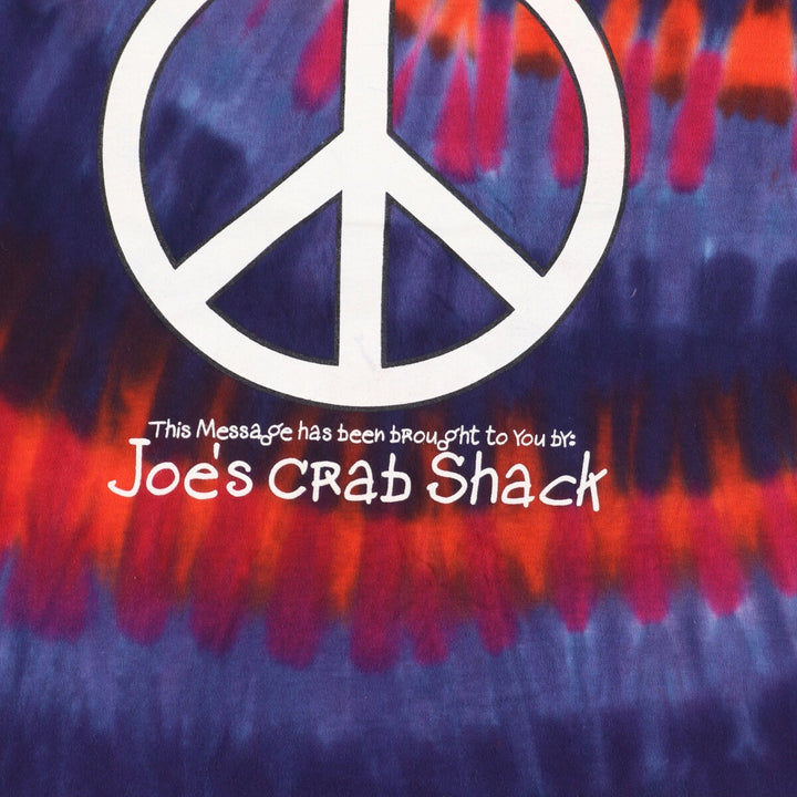 80s-90'S ALORE Jaws Crab Shack Tie-dye Pattern Peace Mark Print T-shirt Made in USA Men's L Vintage/eaa433913