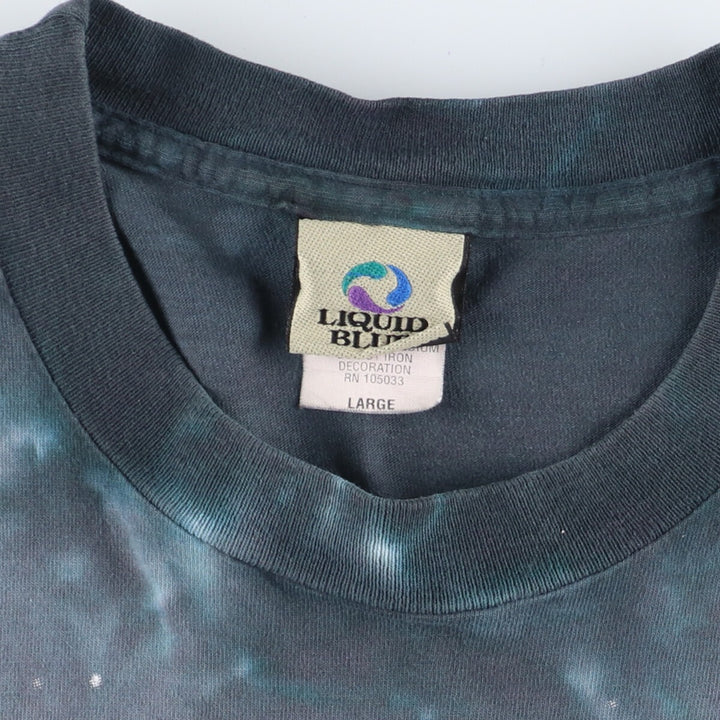 00'S Liquid Blue Dark Star Orchestra Tie-dye Pattern Band T-shirt Made in USA Men's L /eaa433918