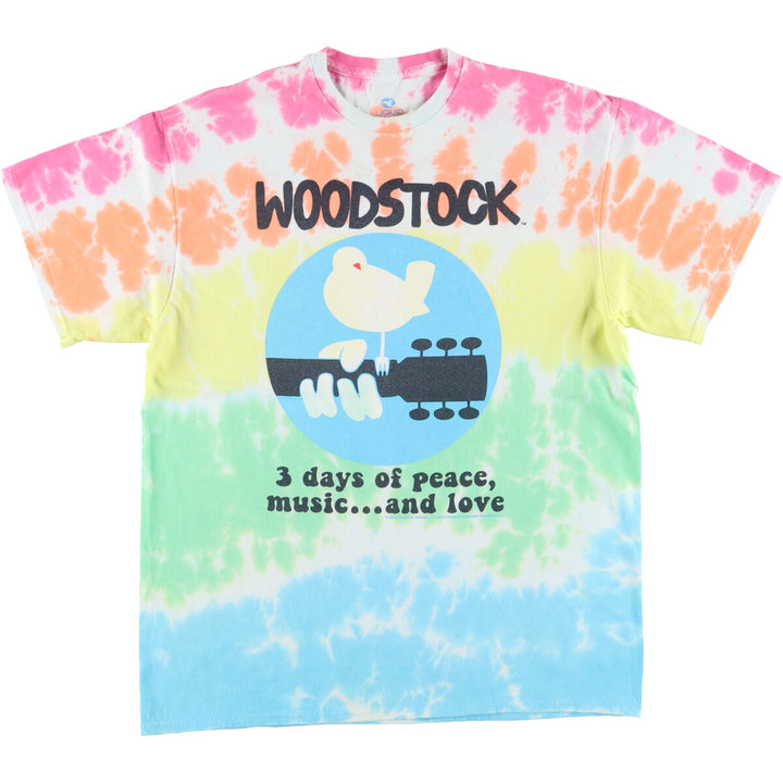 LIQUID BLUE WOOD STOCK Woodstock Festival Tie-dye Pattern Band T-shirt Band T Men's L /eaa433935