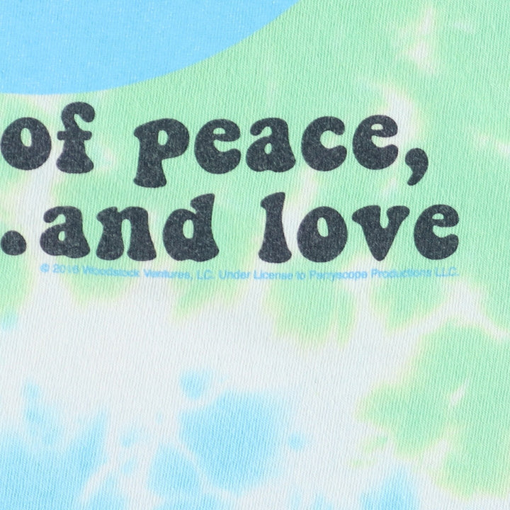 LIQUID BLUE WOOD STOCK Woodstock Festival Tie-dye Pattern Band T-shirt Band T Men's L /eaa433935