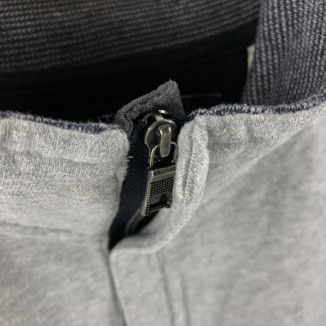 NAUTICA Half-Zip Sweatshirt, Men's Size L cotton gray type Vintage Second Hand