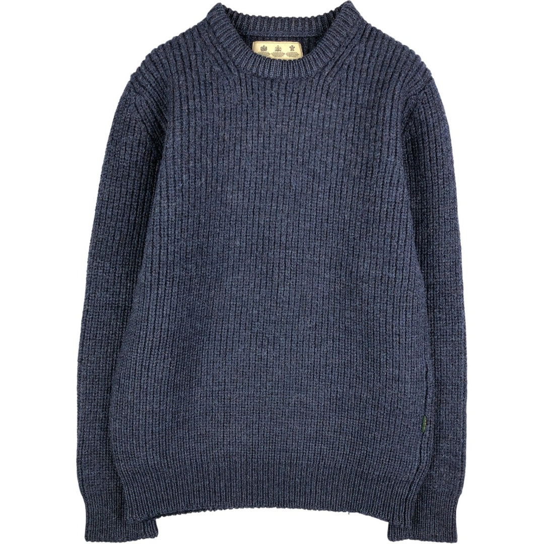 Barbour Ribbed Wool Knit Sweater, Men's Size Small wool blue type Vintage Second Hand