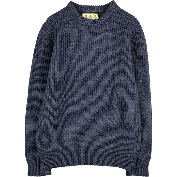 Barbour Ribbed Wool Knit Sweater, Men's Size Small wool blue type Vintage Second Hand