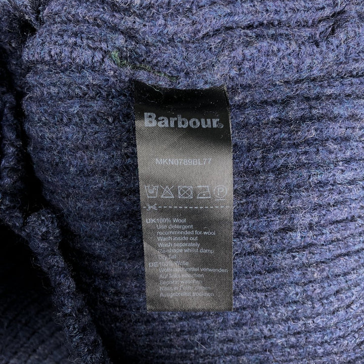 Barbour Ribbed Wool Knit Sweater, Men's Size Small wool blue type Vintage Second Hand