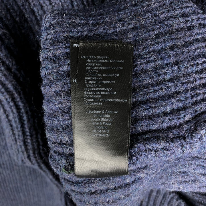 Barbour Ribbed Wool Knit Sweater, Men's Size Small wool blue type Vintage Second Hand