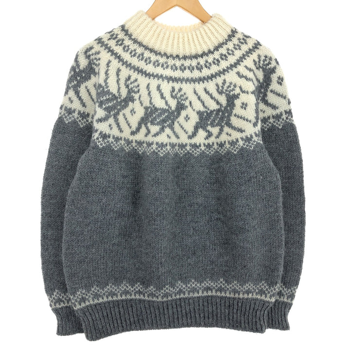 DALE OF NORWAY Reindeer Pattern Mock Neck Nordic Sweater Men's M size /eaa434086