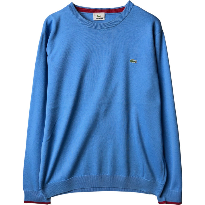 Lacoste Cotton Knit Sweater, Size 5, Men's Size L cotton Blue type light blue Vintage Second Hand