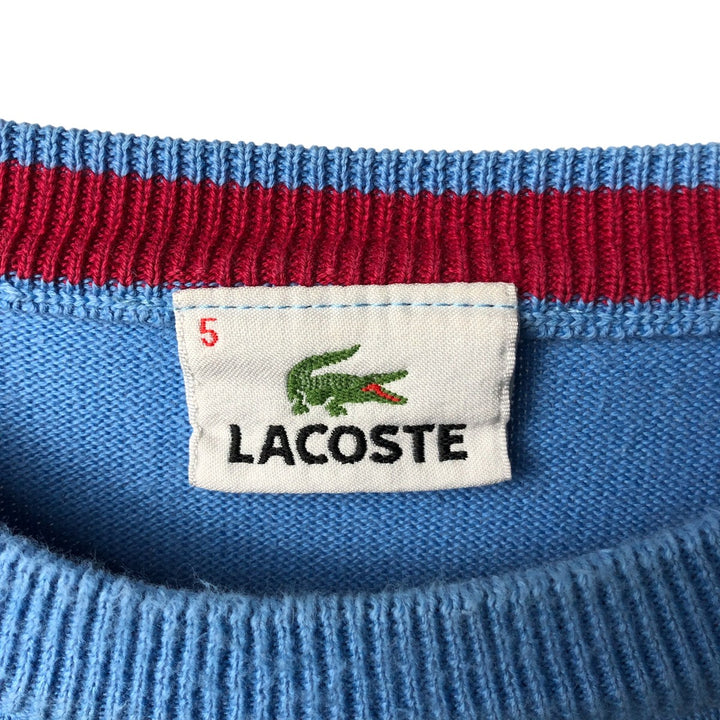 Lacoste Cotton Knit Sweater, Size 5, Men's Size L cotton Blue type light blue Vintage Second Hand