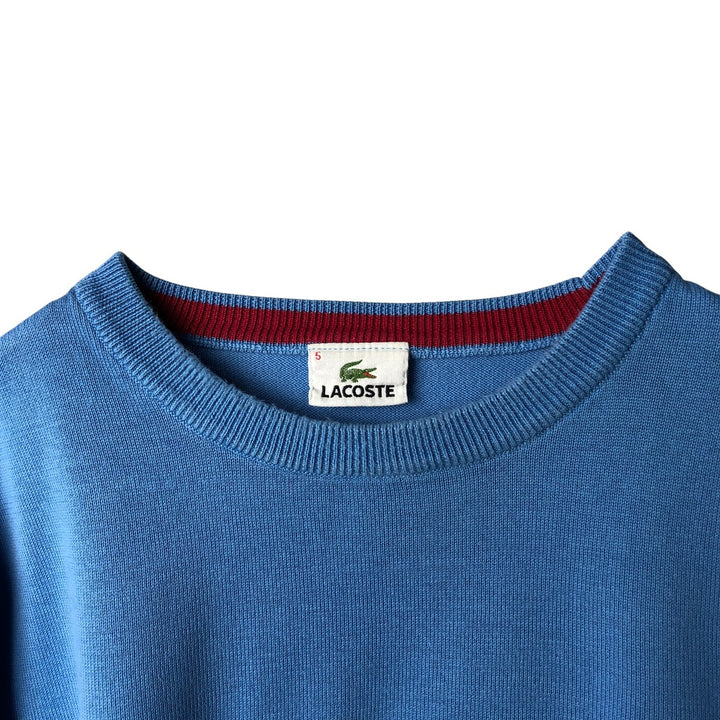 Lacoste Cotton Knit Sweater, Size 5, Men's Size L cotton Blue type light blue Vintage Second Hand