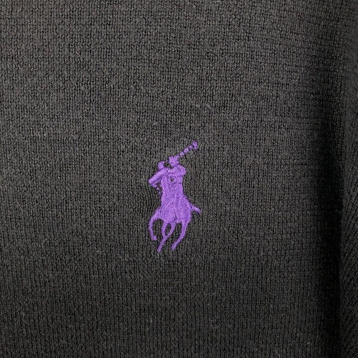 Ralph Lauren POLO by Ralph Lauren V-neck Pima cotton knit sweater, men's size L Pima Cotton black type Vintage Second Hand