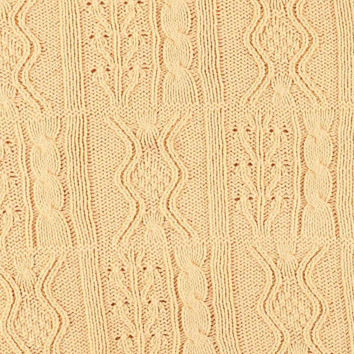 Vintage 1980'S LL Bean cable knit roll neck cotton knit sweater, Made in USA, Women's XL cotton yellow type Vintage Second Hand