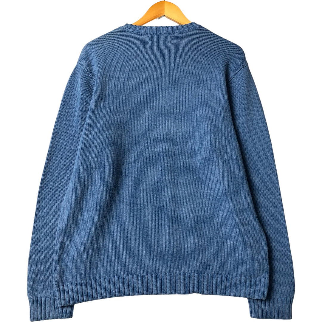 Chaps Cotton Knit Sweater, Men's Size L cotton Blue type light blue Vintage Second Hand
