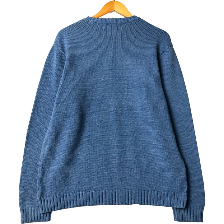 Chaps Cotton Knit Sweater, Men's Size L cotton Blue type light blue Vintage Second Hand
