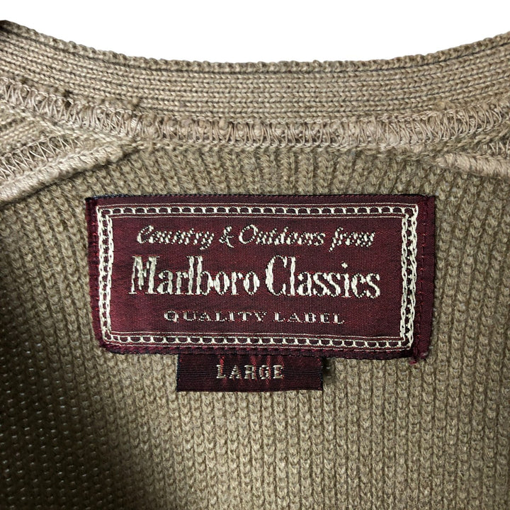 Marlboro Classics Cotton Knit Sweater, Men's Size L cotton Beige type Vintage Second Hand