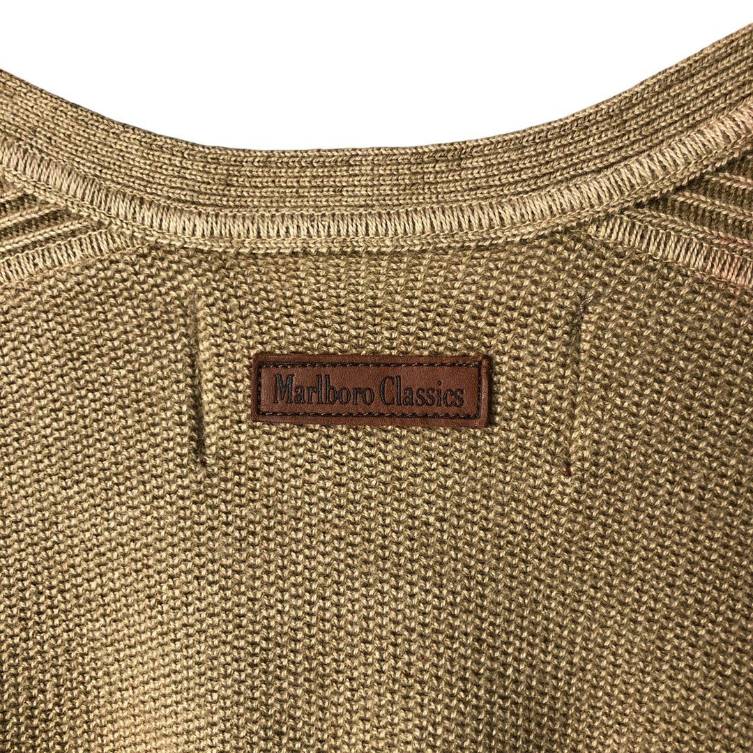 Marlboro Classics Cotton Knit Sweater, Men's Size L cotton Beige type Vintage Second Hand